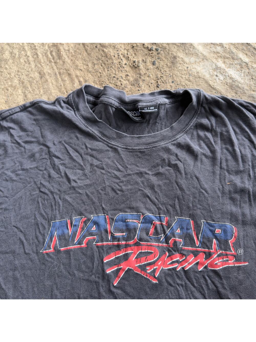VINTAGE NASCAR RACING GRAPHIC SHIRT MENS XL BLACK TEE FADED 00S